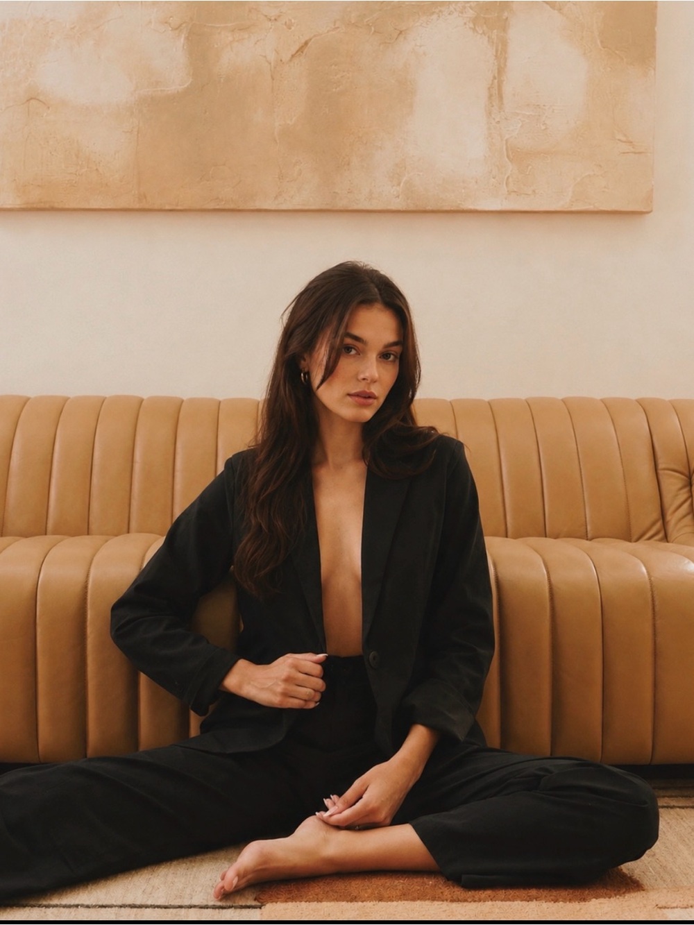 Sur La Côte Black Blazer & Trouser “Hailey” Set, Size L